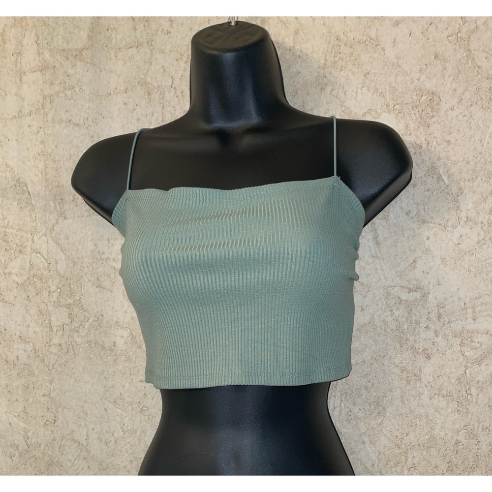 H&M Spaghetti Strap Ribbed Crop Tank - Picture 2 of 5